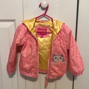 Pink platinum animal print baby girl jacket